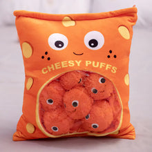 Load image into Gallery viewer, Bubble Puff Snack Pillow Plush (Small/Large) | Orange | PP Cotton | Sensory Crinkle & Optional Sounds