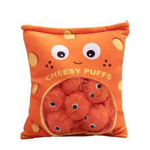 Load image into Gallery viewer, Bubble Puff Snack Pillow Plush (Small/Large) | Orange | PP Cotton | Sensory Crinkle &amp; Optional Sounds
