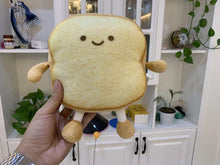 Load image into Gallery viewer, Cartoon Toast Bread Plush Pillow (18×18×6 cm) | Short Plush &amp; PP Cotton | Burnt or Grilled Golden
