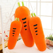 Load image into Gallery viewer, Vegetable Series Plush Pillow – Carrot (60/90/115 cm) | Ultra-Soft PP Cotton | Orange | Battery Feature
