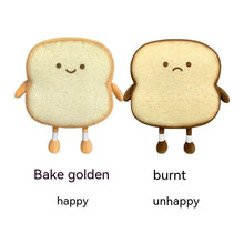 Load image into Gallery viewer, Cartoon Toast Bread Plush Pillow (18×18×6 cm) | Short Plush &amp; PP Cotton | Burnt or Grilled Golden
