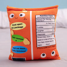 Load image into Gallery viewer, Bubble Puff Snack Pillow Plush (Small/Large) | Orange | PP Cotton | Sensory Crinkle &amp; Optional Sounds
