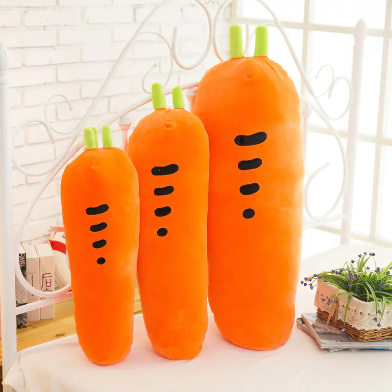 Vegetable Series Plush Pillow – Carrot (60/90/115 cm) | Ultra-Soft PP Cotton | Orange | Battery Feature
