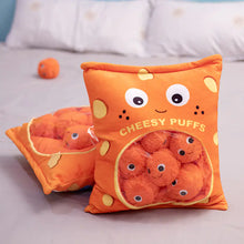 Load image into Gallery viewer, Bubble Puff Snack Pillow Plush (Small/Large) | Orange | PP Cotton | Sensory Crinkle &amp; Optional Sounds
