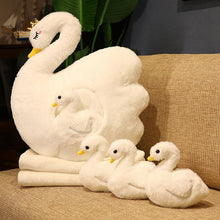 Load image into Gallery viewer, Cute Fluffy Ducklings &amp; Swan Plush Toys With Blankets
