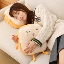 Load image into Gallery viewer, 32cm Cute Toast Bread Plush Nap Hand-Warmer Stuffed Pillows
