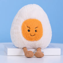 Load image into Gallery viewer, 23cm Fluffy Soft Boiled Egg Plushies With Different Emotions Stuffed Toys
