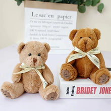 Load image into Gallery viewer, 18cm Lovely Patch Teddy Bear Soft Plush Toy With Ribbon
