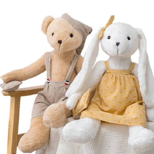 37cm-60cm Long Ears Bunny & Cute Teddy Bear in PJs Plush Dolls