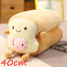 Load image into Gallery viewer, 40cm/80cm Happy Bread Loaf Long Pillow Plush With Animals Soft Food Toys
