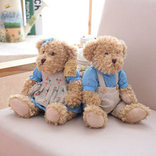 Load image into Gallery viewer, 2pcs 26cm Cute Couple Teddy Bear With Clothes Stuffed Plush Toys
