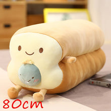 Load image into Gallery viewer, 40cm/80cm Happy Bread Loaf Long Pillow Plush With Animals Soft Food Toys
