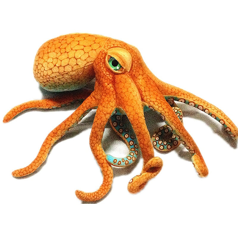 55cm/80cm Aquatic Big Eyes Orange Octopus Stuffed Doll