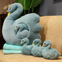 Load image into Gallery viewer, Cute Fluffy Ducklings &amp; Swan Plush Toys With Blankets
