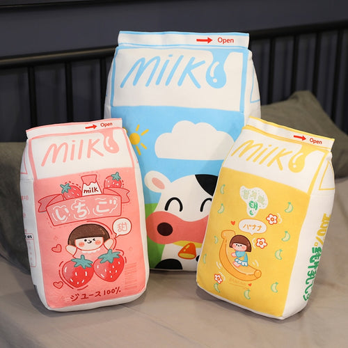 25cm-60cm Cute Milk Drink Plush Toys Soft Stuffed in 3 Colours