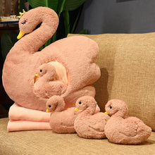 Load image into Gallery viewer, Cute Fluffy Ducklings &amp; Swan Plush Toys With Blankets
