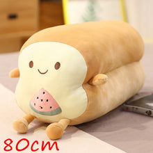 Load image into Gallery viewer, 40cm/80cm Happy Bread Loaf Long Pillow Plush With Animals Soft Food Toys
