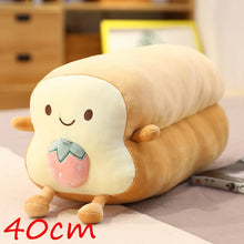 Load image into Gallery viewer, 40cm/80cm Happy Bread Loaf Long Pillow Plush With Animals Soft Food Toys
