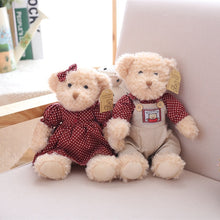 Load image into Gallery viewer, 2pcs 26cm Cute Couple Teddy Bear With Clothes Stuffed Plush Toys
