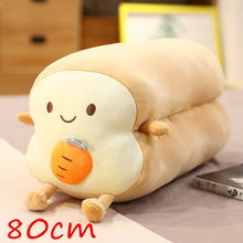 Load image into Gallery viewer, 40cm/80cm Happy Bread Loaf Long Pillow Plush With Animals Soft Food Toys
