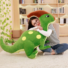 Load image into Gallery viewer, 55cm-95cm Cute Parasaurolophus Dinosaur Plush Toys Blue &amp; Green
