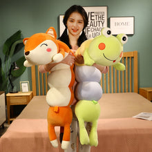 Load image into Gallery viewer, 85cm/110cm Long Round Fox &amp; Frog Cute Stuffed Plushies
