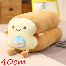 Load image into Gallery viewer, 40cm/80cm Happy Bread Loaf Long Pillow Plush With Animals Soft Food Toys
