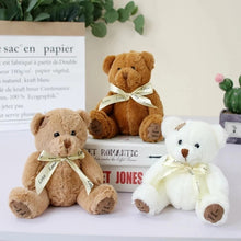 Load image into Gallery viewer, 18cm Lovely Patch Teddy Bear Soft Plush Toy With Ribbon
