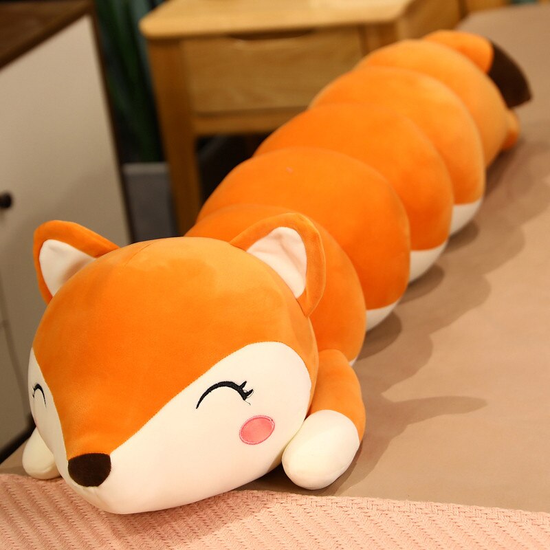 85cm/110cm Long Round Fox & Frog Cute Stuffed Plushies