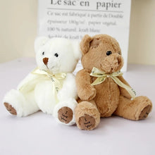 Load image into Gallery viewer, 18cm Lovely Patch Teddy Bear Soft Plush Toy With Ribbon
