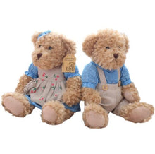 Load image into Gallery viewer, 2pcs 26cm Cute Couple Teddy Bear With Clothes Stuffed Plush Toys
