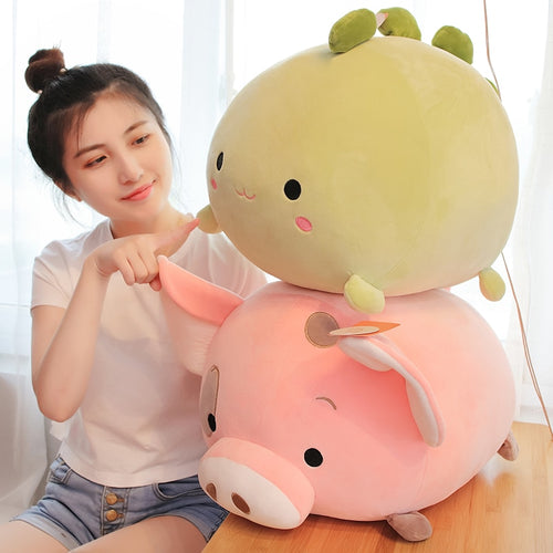 35cm/45cm Kawaii Fat Plushy Animal Stuffed Dolls