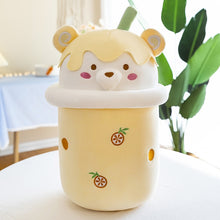 Load image into Gallery viewer, 25cm-40cm Cute Cartoon Teddy Bear Bubble Tea Cup Shaped Pillow Plush
