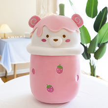 Load image into Gallery viewer, 25cm-40cm Cute Cartoon Teddy Bear Bubble Tea Cup Shaped Pillow Plush
