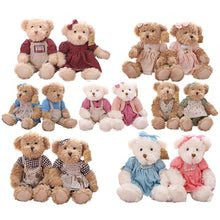 Load image into Gallery viewer, 2pcs 26cm Cute Couple Teddy Bear With Clothes Stuffed Plush Toys
