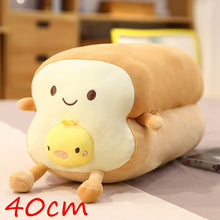 Load image into Gallery viewer, 40cm/80cm Happy Bread Loaf Long Pillow Plush With Animals Soft Food Toys
