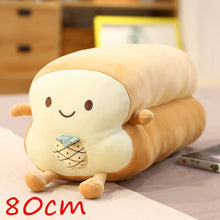 Load image into Gallery viewer, 40cm/80cm Happy Bread Loaf Long Pillow Plush With Animals Soft Food Toys
