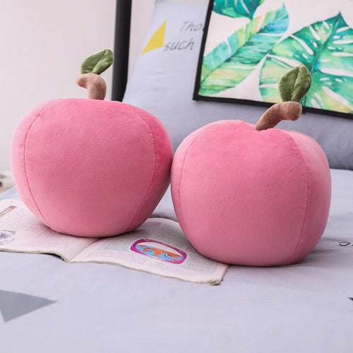 25cm-40cm Pink Apple Plush Toys Soft Sweet Cartoon Apple Dolls