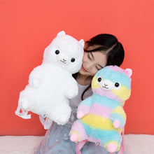 Load image into Gallery viewer, 40cm Kawaii Alpaca Plush Backpack Cute Rainbow &amp; White Dolls
