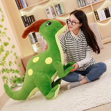 Load image into Gallery viewer, 55cm-95cm Cute Parasaurolophus Dinosaur Plush Toys Blue &amp; Green
