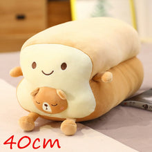 Load image into Gallery viewer, 40cm/80cm Happy Bread Loaf Long Pillow Plush With Animals Soft Food Toys
