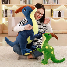 Load image into Gallery viewer, 55cm-95cm Cute Parasaurolophus Dinosaur Plush Toys Blue &amp; Green
