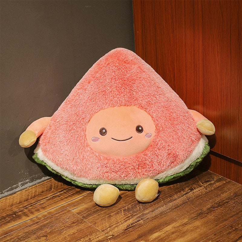 30cm-45cm Cartoon Fruit Plushies Watermelon, Pineapple & Cherry Toy Dolls