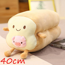 Load image into Gallery viewer, 40cm/80cm Happy Bread Loaf Long Pillow Plush With Animals Soft Food Toys
