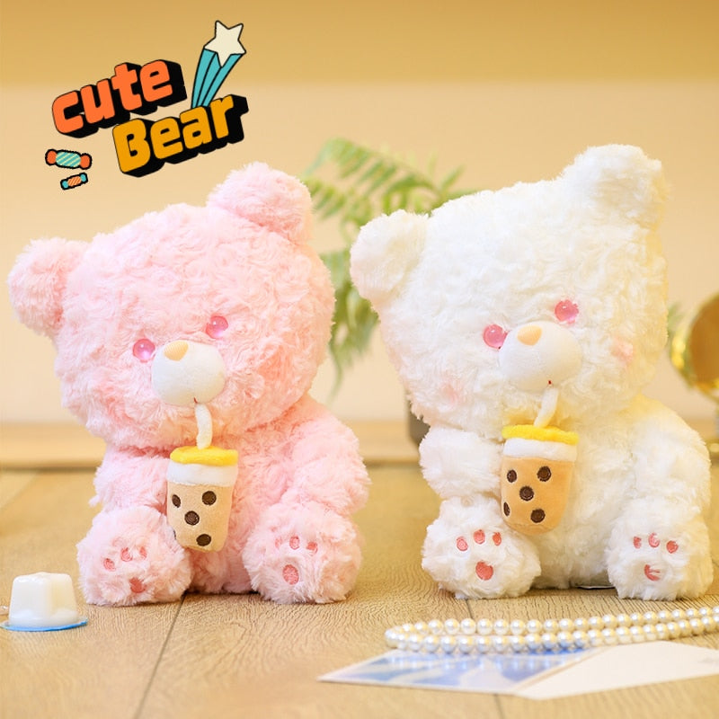 23cm/35cm Kawaii Boba Tea Plush Toys Teddy Bear Stuffed Animals