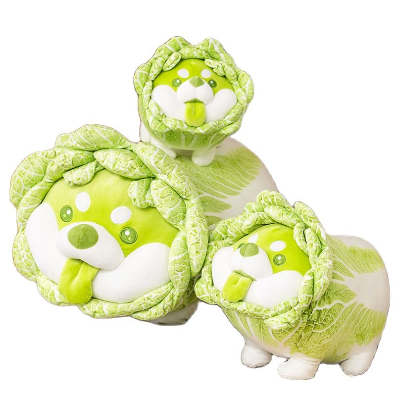 25cm-55cm Cute Vegetable Cabbage Dog Plush Toys