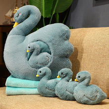 Load image into Gallery viewer, Cute Fluffy Ducklings &amp; Swan Plush Toys With Blankets
