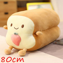 Load image into Gallery viewer, 40cm/80cm Happy Bread Loaf Long Pillow Plush With Animals Soft Food Toys
