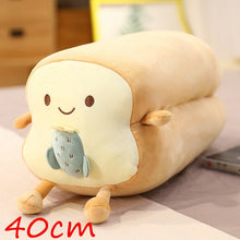 Load image into Gallery viewer, 40cm/80cm Happy Bread Loaf Long Pillow Plush With Animals Soft Food Toys
