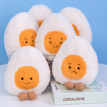 Load image into Gallery viewer, 23cm Fluffy Soft Boiled Egg Plushies With Different Emotions Stuffed Toys
